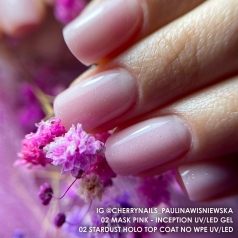 02 STARDUST HOLO TOP COAT NO WIPE UV/LED Top hybrydowy 12 ml